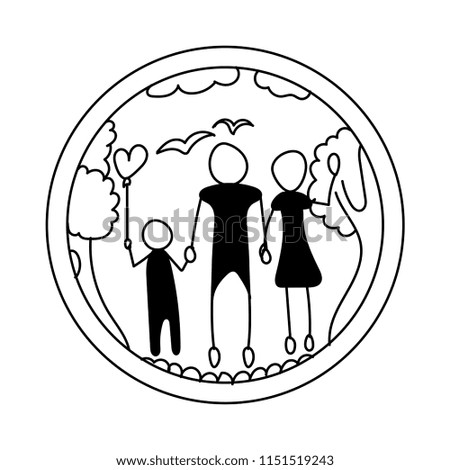 minimalistic illustration of the family