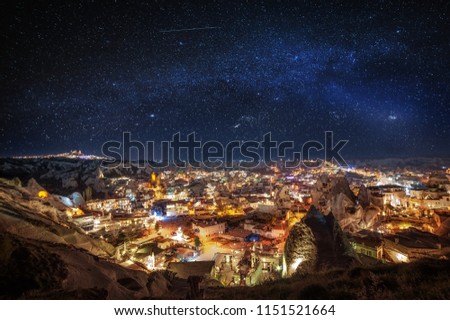 starry night in mountains. natural background