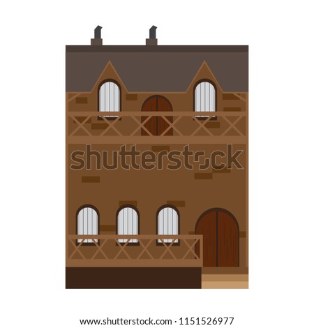 Isolated medieval building icon