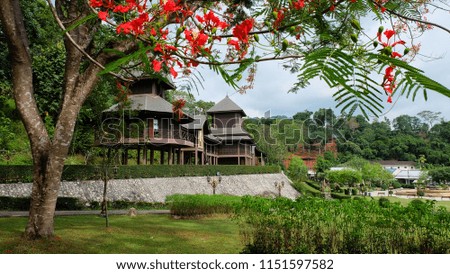 rattanarangsarn palace is a wooden palace and public park in Ranong. Royalty-Free Stock Photo #1151597582