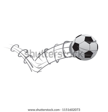 Isolated soccer ball with a motion effect