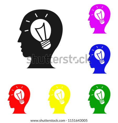 Elements of Head idea in multi colored icons. Premium quality graphic design icon. Simple icon for websites, web design, mobile app, info graphics on white background
