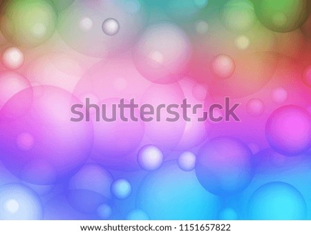 Light Multicolor, Rainbow vector pattern with spheres. Glitter abstract illustration with blurred drops of rain. Beautiful design for your business natural advert.
