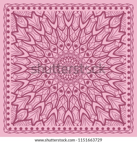 Fashion design Print with Mandala floral pattern.   illustration for design