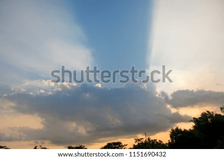 blue sky and cloud in sunset