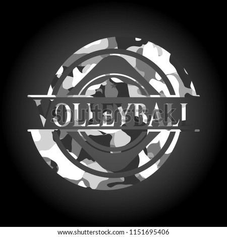 Volleyball on grey camo texture