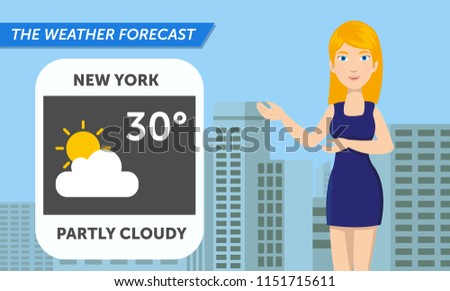 Beautiful reporter are announce the weather prediction for today