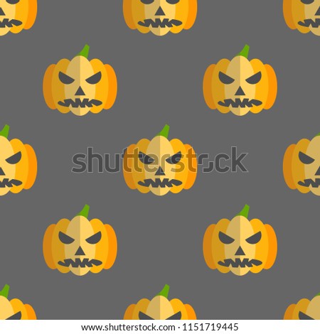 Halloween seamless pattern with pumpkins. Nice and beautiful vector graphic illustration