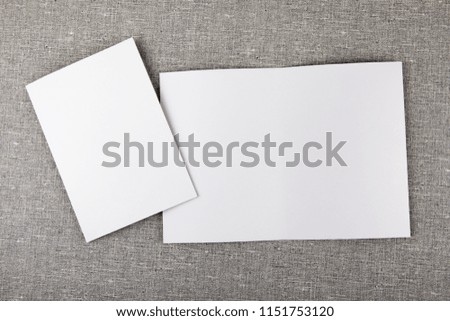 Mockup of white booklet on gray background