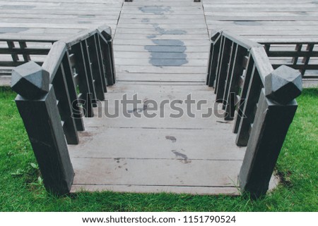 Wooden stairs Connect to terrace