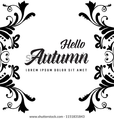Hello Autumn card hand draw design collection vector illustration