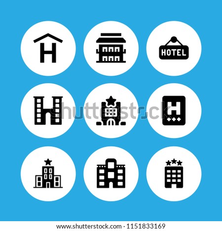 hostel icon. 9 hostel set with hotel vector icons for web and mobile app