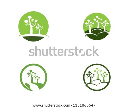 Trees logo design vector template