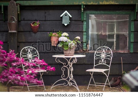 Cute veranda near the house in Amsterdam. 