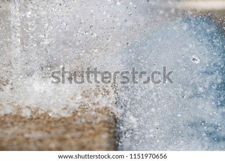 Closeup of water fountain splash