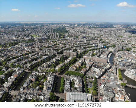 aerial views from Amsterdam historical city centre