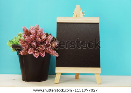space copy background with artificial house plant home decoration