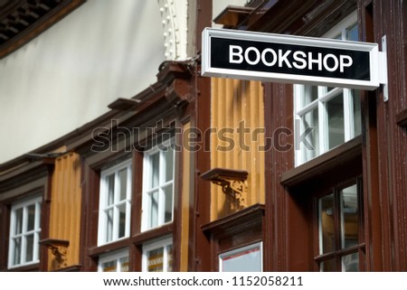 Bookshop sign in victorian railway station in Wemyss Bay in Scotland