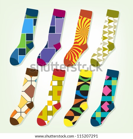 Cartoon colorful retro socks Royalty-Free Stock Photo #115207291