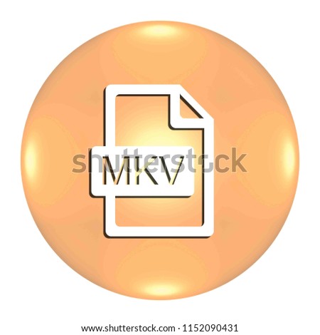 Mkv button isolated. 3d illustration