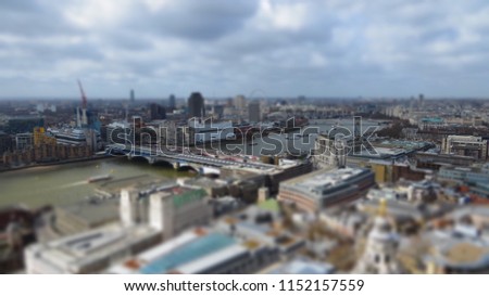 TILT SHIFT EFFECT – London Skyline from the top of St. Paul's Cathedral. 