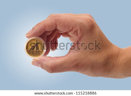 Woman holding panad Australian Kangaroo gold coin