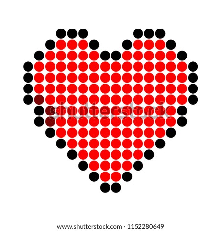 Dot Pixel Art Heart Shape