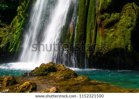 Green forest Waterfall landscape