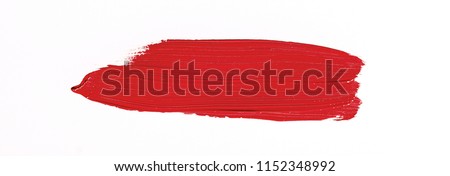 Red brush stroke isolated over white background Royalty-Free Stock Photo #1152348992