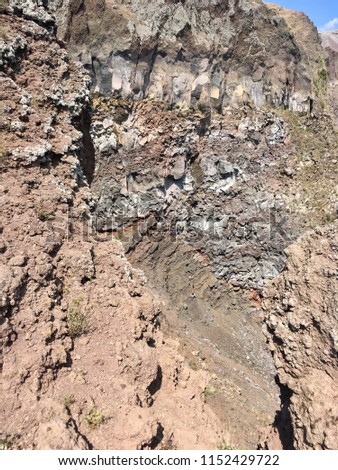 Volcanic Rock and Dirt in Mt. Vesuvius Crater