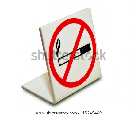The Sign of no smoking isolated on white background