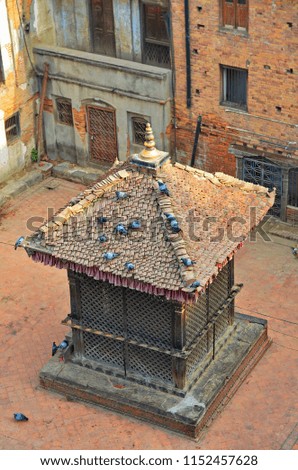 Buddhist pagoda on the background of the courtyard