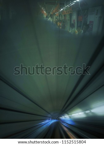 movement motion in train tunnel