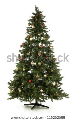 Illustration of Christmas tree in a full length image
