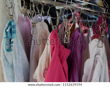 underwear hanging on the cloth rack.