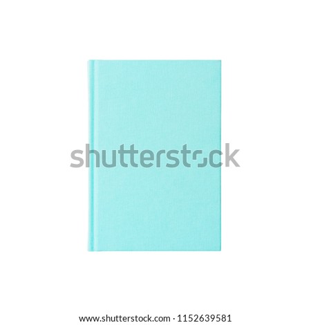 Isolated blue book notebook planner bright soft color on white background.jpg