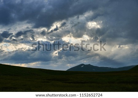 The Caucasus mountains in Russia. Beautiful mountain landscape. Nature and Mountain background.
