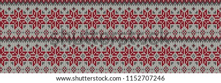 Winter Holiday Sweater Design. Seamless Knitting Pattern. Horizontal orientation. Vector illustration