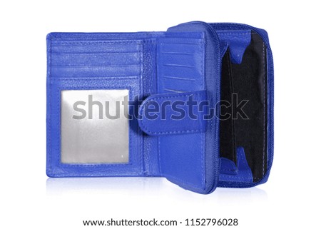 Beautiful blue color leather wallet with featuring slip pockets, multiple card slots and an ID card window, it scores high quite wallet with flip to fold it.