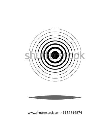 Black target or pain location symbol isolated on white.