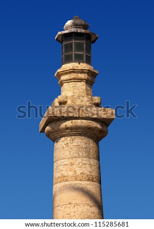Lighthouse at the Port Garda Lake / Lighthouse entrance to the port of Garda - Lake Garda - Verona - Italy