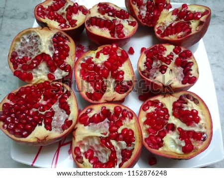 Fresh and red pomegranate