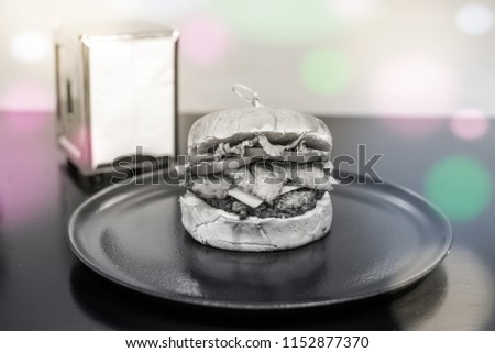 Hamburger with effects of light
