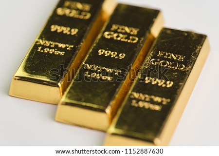 Gold bar bullions ingot, selective focus, crisis safe haven for investment or reserve for country economics.
