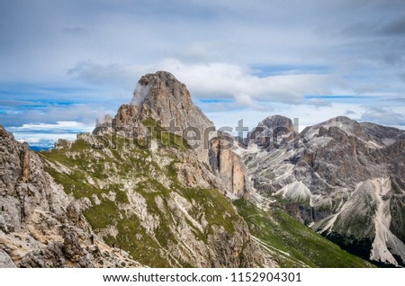 Rosengarten Catinaccio massif, Dolomites, Italy. Spectacular view in Val di Vajolet, Dolomiti mountains, Alto Adige, South Tyrol