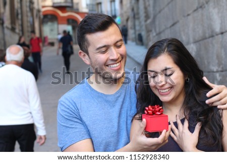 Attentive boyfriend taking care of his girlfriend