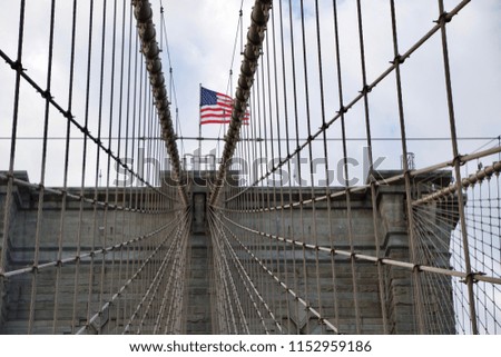 Walking West on the Brooklyn Bridge New York City