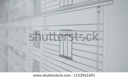 A white board portion with window line