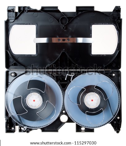 Open video cassette