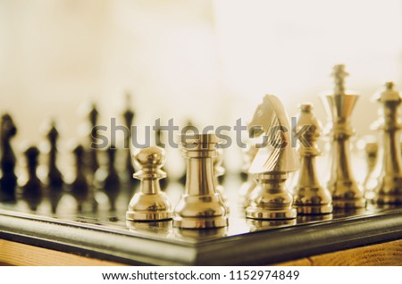chess board game strategy, business success concept